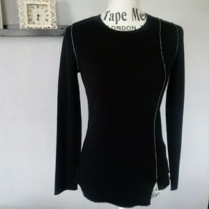 Kokun cashmere/bamboo black and grey top
